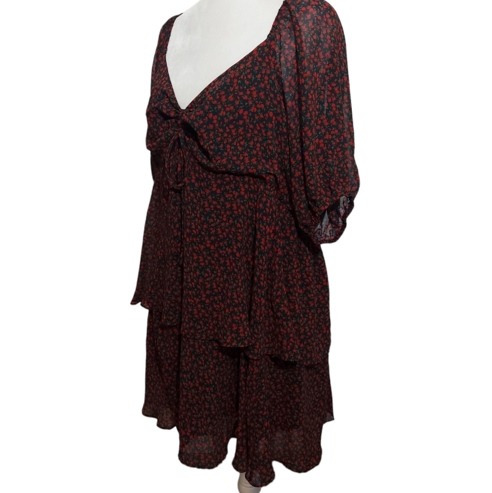 🌴FINAL SALE Sugar Lips 💋 Red Rose Tunic Blouse 1X - Picture 5 of 11